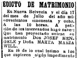 Josef Mengele se casó en Uruguay en el año 1958