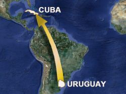 Cuba recibe a delegación uruguaya por Bicentenario