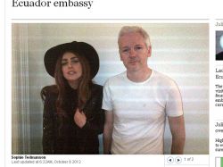 Gaga visitó a Julian Assange en la embajada de Ecuador Gaga visitó a Julian Assange en la embajada de Ecuador