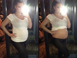 Kim Kardashian muestra su embarazo en Twitter