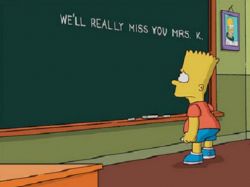 Muere la señorita Krabappel y Bart le rinde un homenaje