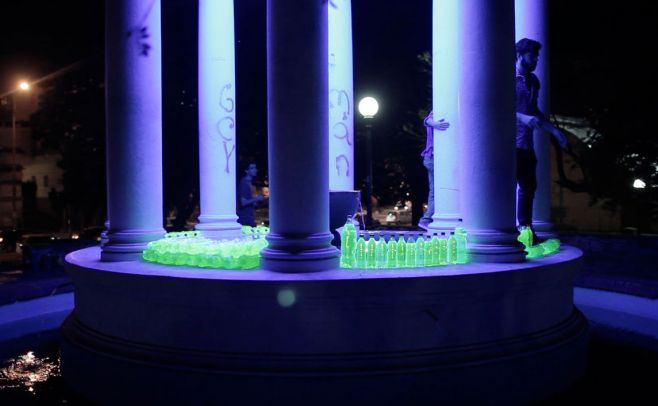 Plazas Matriz y Fabini tendrán fuentes fluorescentes