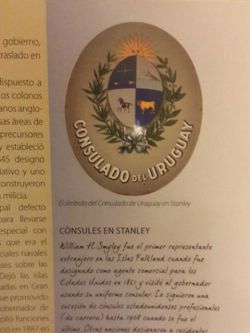 Escudo del Consulado de Uruguay que funcion hasta la dcada del 70. Foto de Trobo y Rado 