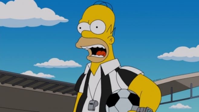 Espa�a soborna al juez en el Mundial 2014, en Los Simpsons. 