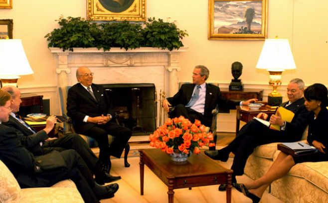 Batlle con Bush en una de sus dos visitas.. Presidencia