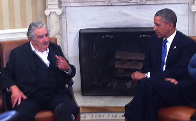 Mujica con Obama: "Venimos a buscar conocimiento e investigación". Gonzalo Sobral