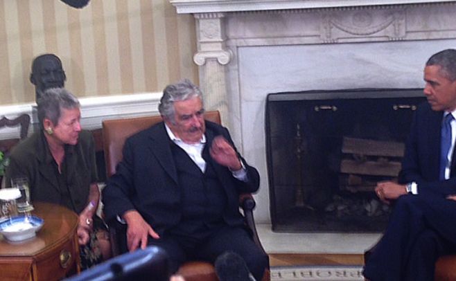 Mujica con Obama: "Venimos a buscar conocimiento e investigación". Gonzalo Sobral