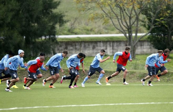 Entrenamiento en el Complejo Celeste.. EFE
