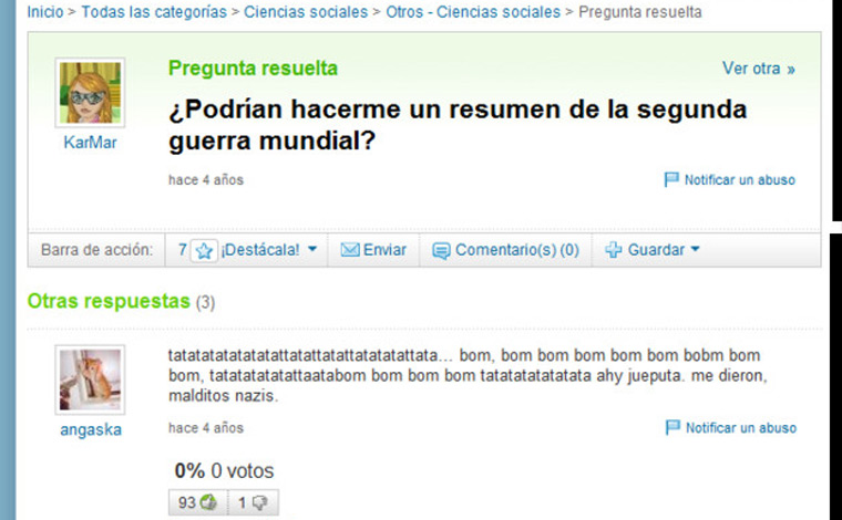 Las 10 preguntas más insólitas de Yahoo! Respuestas