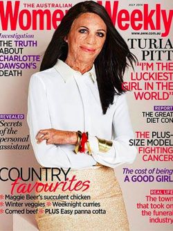 Turia Pitt posando para la revista australiana