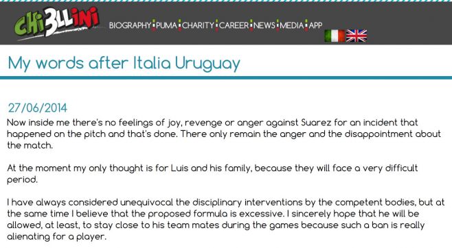 Comunicado de Chiellini.