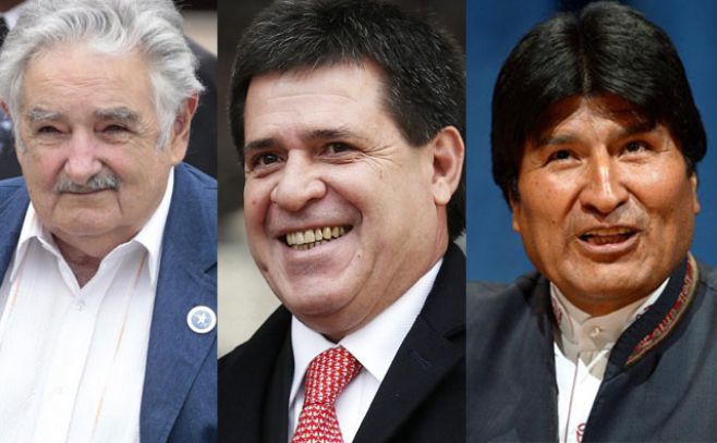 Jos Mujica, Horacio Cartes y Evo Morales.. EFE