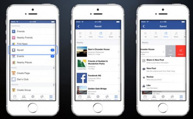 Facebook presentó una nueva aplicación llamada "Save"