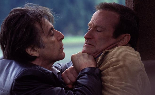Noches blancas, junto a Al Pacino. Willimas hace de malo por primera vez en su carrera. De Christopher Nolan, 2002.