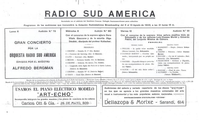 Programa de cuando El Espectador funcionaba en la actual sede del Instituto Crandon