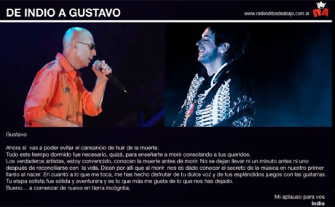 La carta de despedida del Indio Solari a Cerati