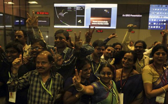 India logra colocar su sonda en la órbita de Marte