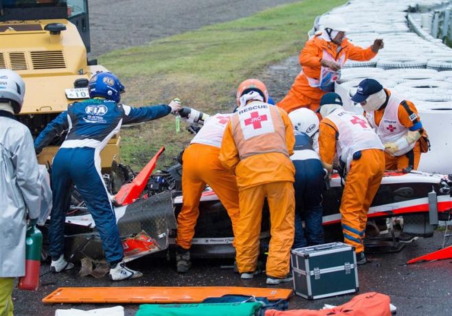 Así fue el dramático accidente de Jules Bianchi en Japón Así fue el dramático accidente de Jules Bianchi en Japón