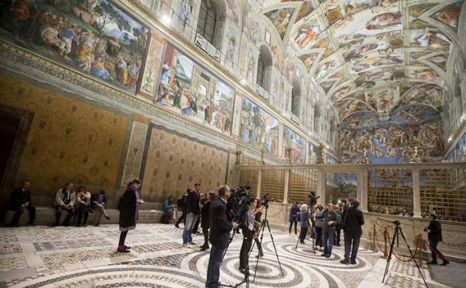 La Capilla Sixtina estrenó nueva iluminación y climatización. EFE/MUSEO VATICANO/CLAUDIO PERI