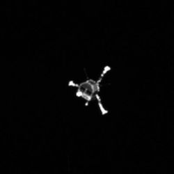 Foto del Philae a punto de posarse en el cometa. Foto: esa.int