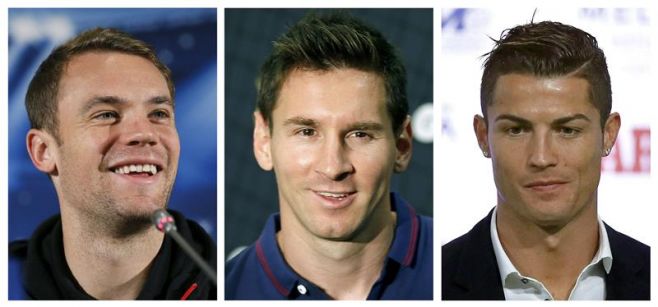 Neuer, Messi y Ronaldo, finalistas al Balón de Oro Neuer, Messi y Ronaldo, finalistas al Balón de Oro
