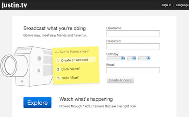 Justin TV. Wikipedia