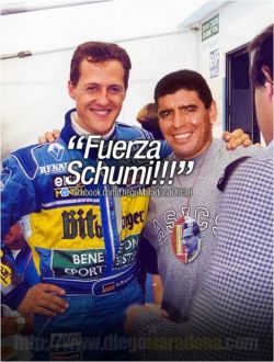 Maradona saludó a Schumacher por su cumpleaños