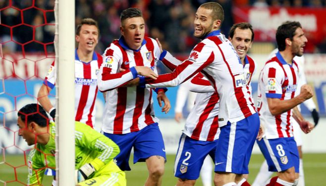 Gim�nez tras convertirle al Real Madrid en Copa del Rey.. EFE