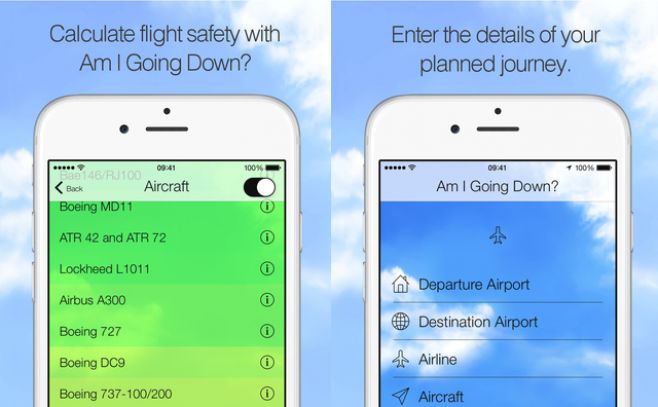 La aplicacin que te dice tu probabilidad de que tu avin se estrelle.. App Store.