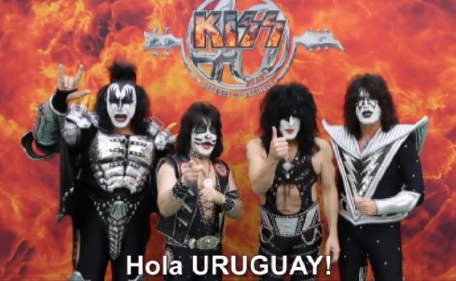 La banda Kiss envió un saludo a sus fans en Uruguay