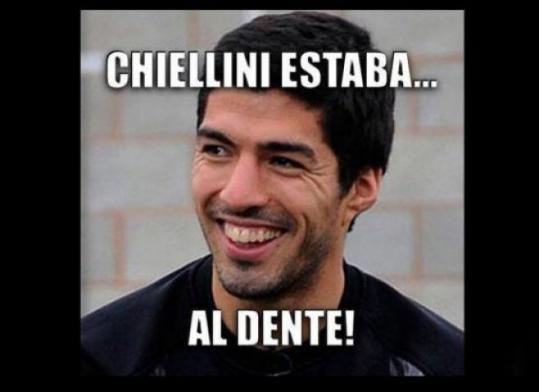 Suárez vs. Chiellini: el otro duelo de la final ya tiene memes