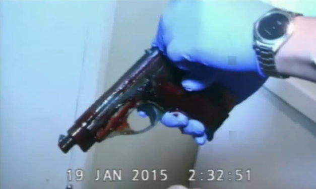 Imagen del video grabado por la Polica Federal Argentina del caso Nisman emitido en. 