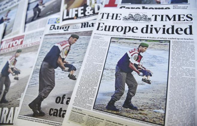 Portadas de la prensa extranjera sobre el drama de los refugiados. EFE