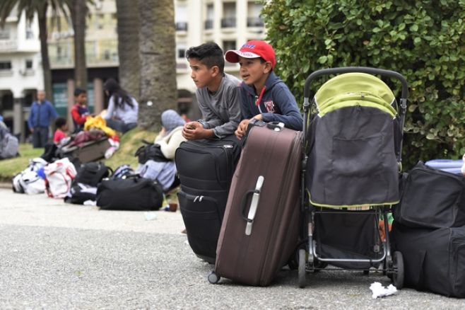 Refugiados sirios en Plaza Independencia. Nicol�sCelaya/AdhocFotos