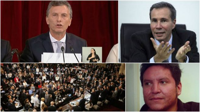 Macri en discurso / Nisman / Diego Rojas. 