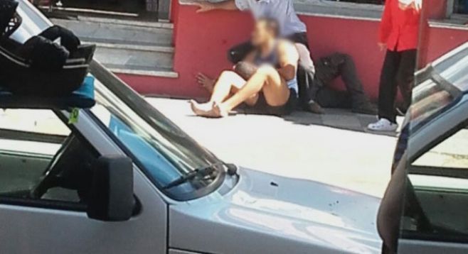 Momento del arresto ciudadano al homicida del comerciante.. Captura de imagen