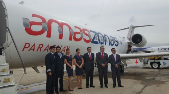 Llegó vuelo inaugural de Amaszonas