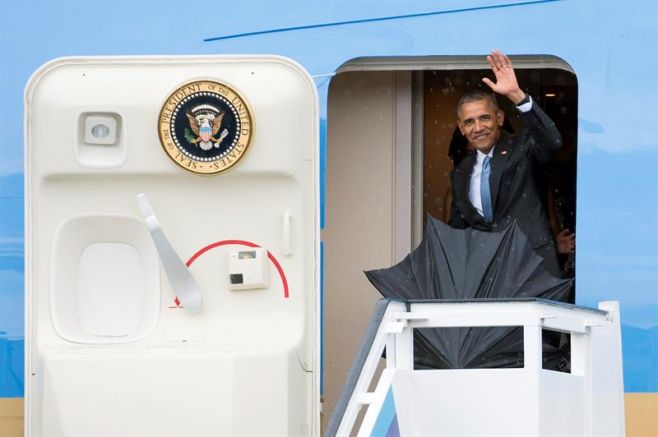 Barack Obama aterriza en Cuba. EFE