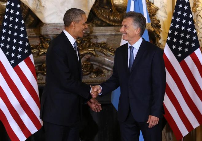 Obama y Macri inician su reunión bilateral en la Casa Rosada. EFE