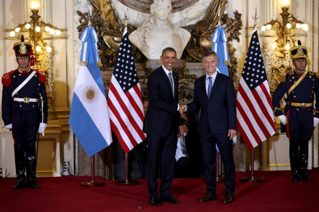 Obama y Macri inician su reunión bilateral en la Casa Rosada. EFE