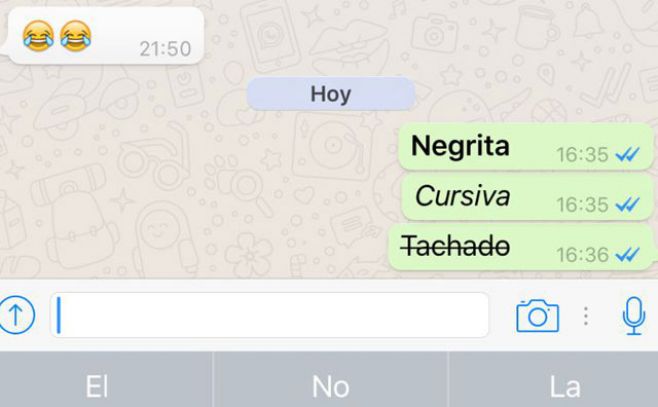 ¿Cómo poner negrita, tachado y cursiva en WhatsApp?