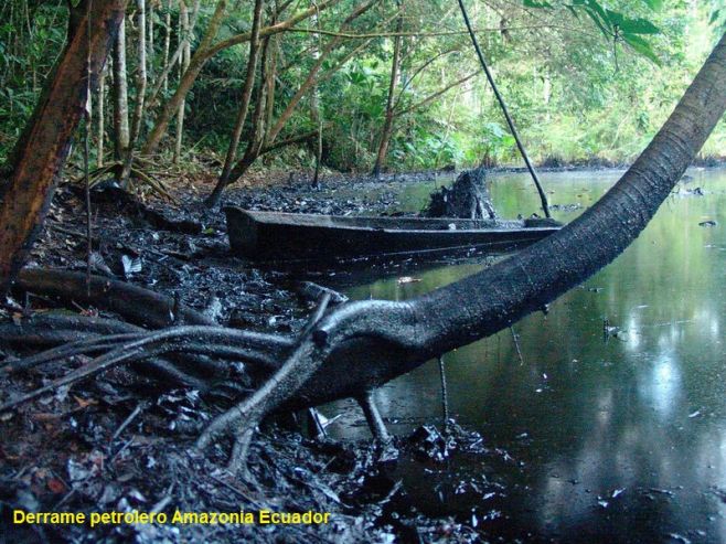 Mega derrame petrolero de Texaco Chevron en la Amazonia de Ecuador