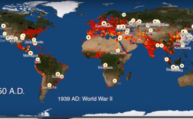 Mapa muestra el desarrollo de las ciudades en los últimos años