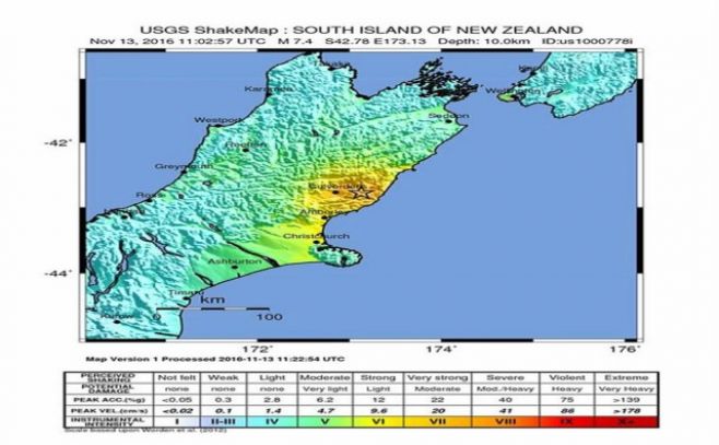 Tsunami de dos metros en Nueva Zelanda por terremoto