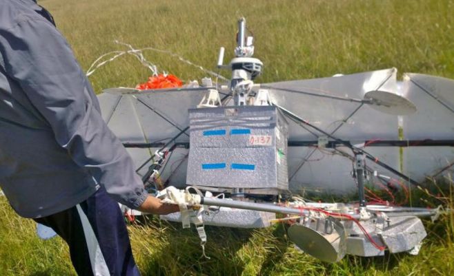 Otro globo del proyecto Loon de Google aterrizó en Uruguay. Foto: Facebook Enrique Puentes