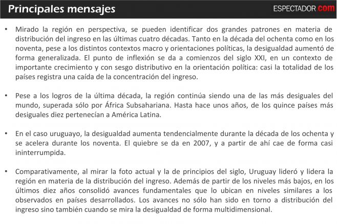 La desigualdad de ingresos en Uruguay