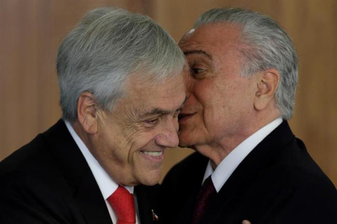 Piñera y Temer afinan relación económica y abrazan a la oposición venezolana